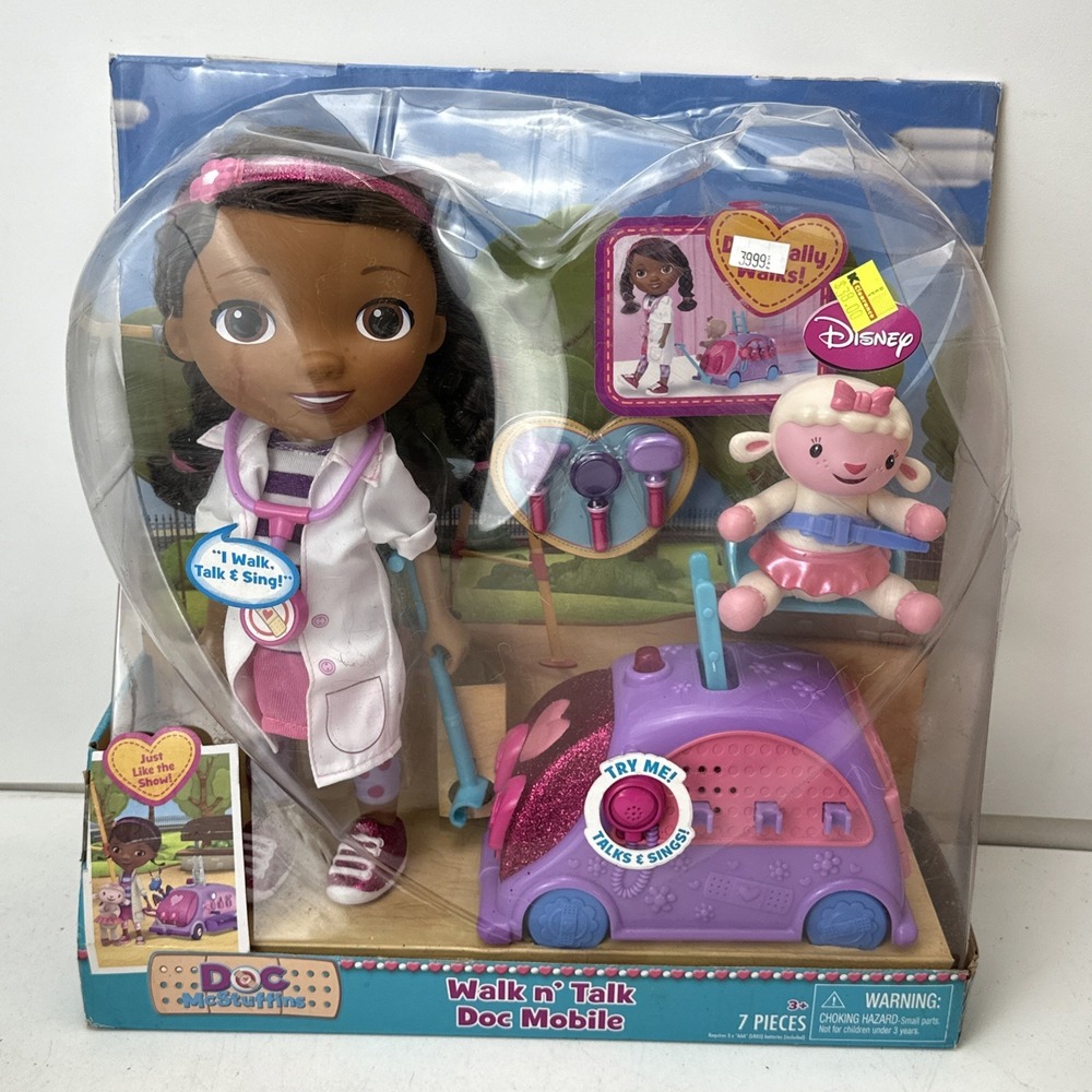 Disney Doc McStuffins Walk N Talk Doll  Mobile Doc Playset Sealed READ